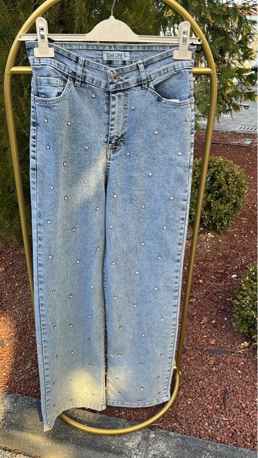 Serpme Taş Detaylı Kot